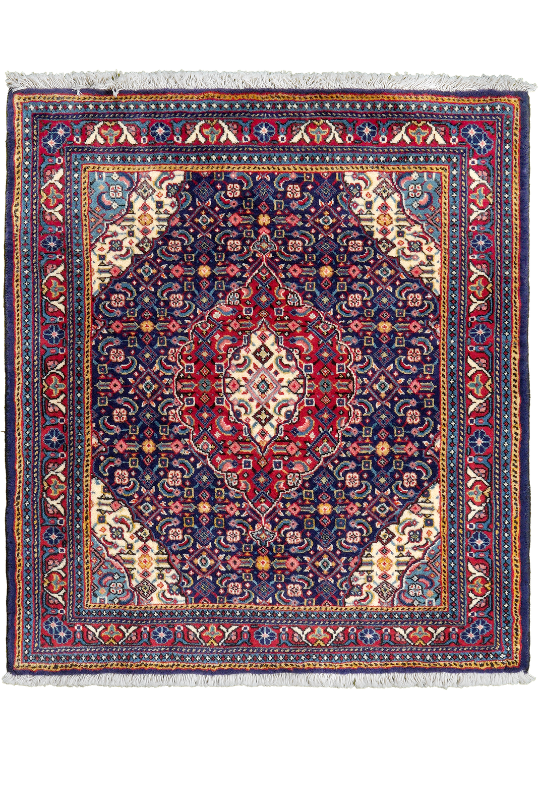 Sarough — Hand-knotted, 70x79 cm, Blue, 100% Virgin Wool | Main view