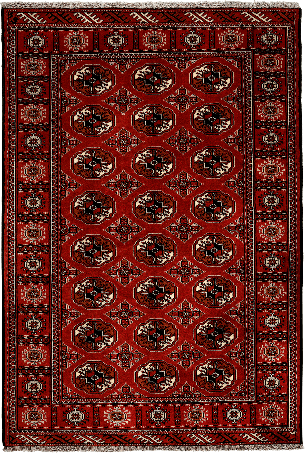 Turkman — Hand-knotted, 132x193 cm, Red, 100% Virgin Wool | Main view