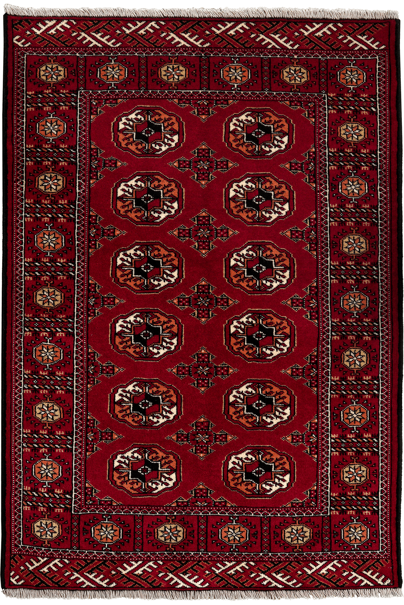 Turkman — Hand-knotted, 102x148 cm, Red, 100% Virgin Wool | Main view