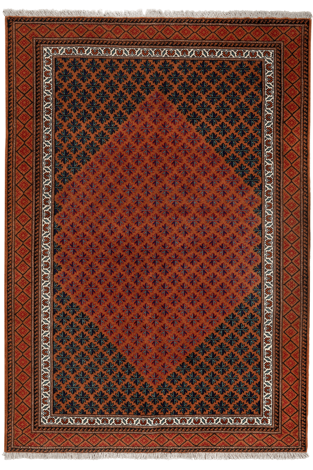 Turkman — Hand-knotted, 132x187 cm, Red, 100% Virgin Wool | Main view