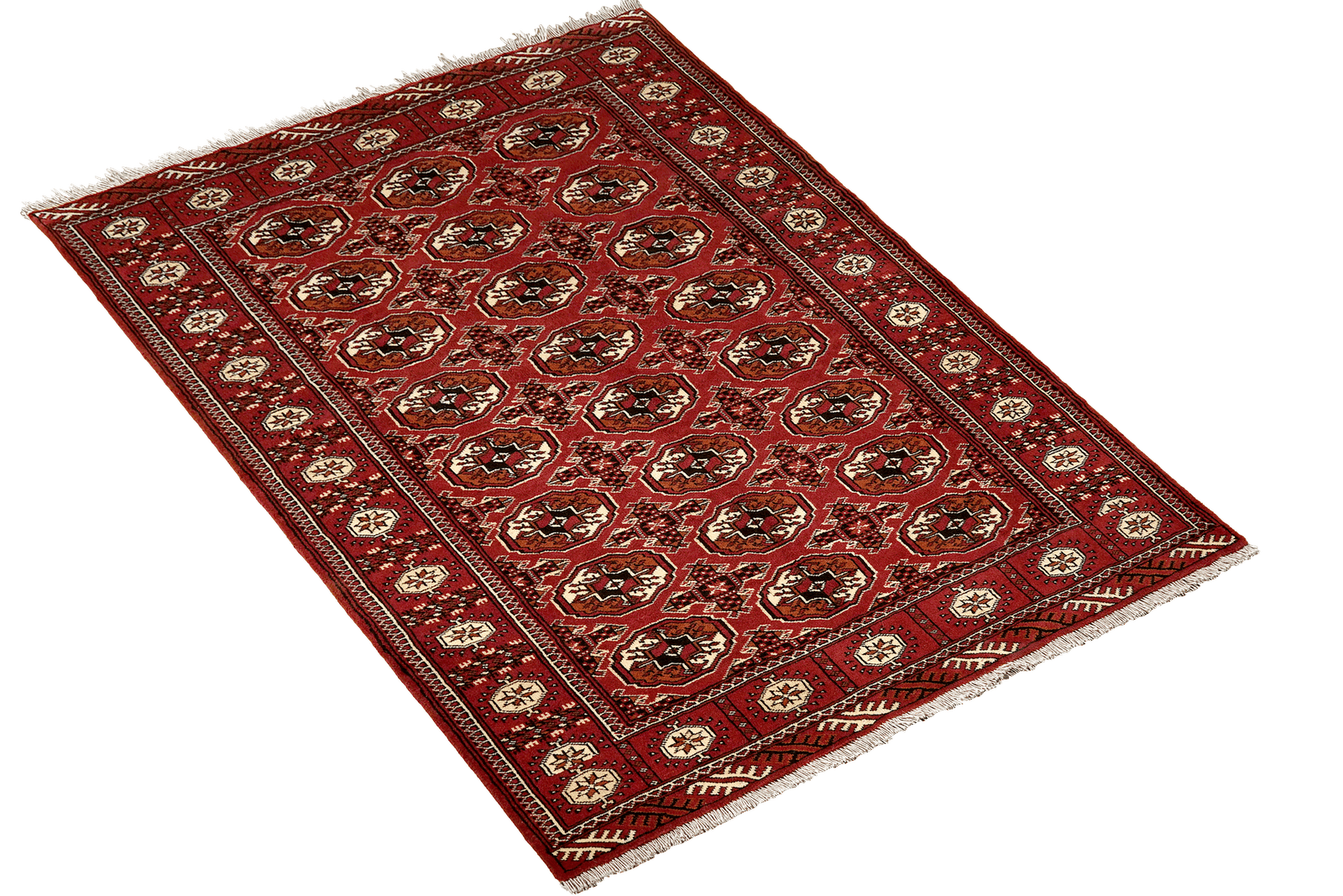 Turkman — Hand-knotted, 135x194 cm, Red, 100% Virgin Wool | View 4