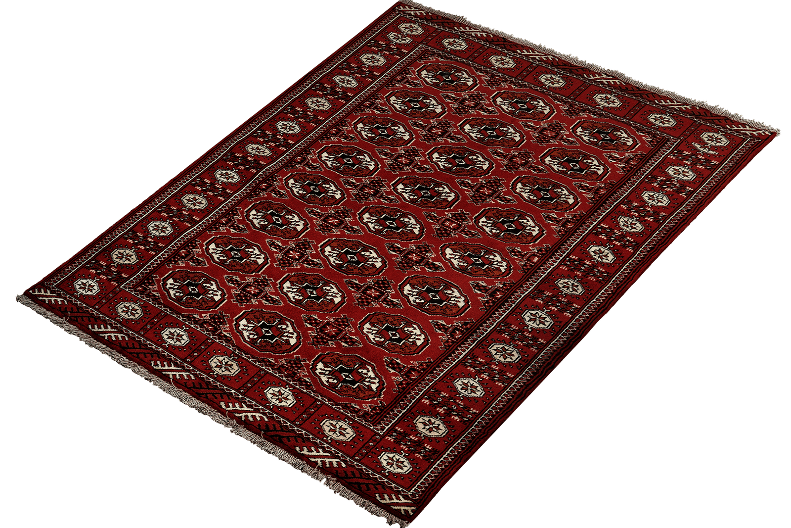 Turkman — Hand-knotted, 135x194 cm, Red, 100% Virgin Wool | View 5