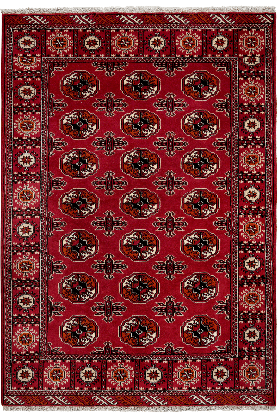 Turkman — Hand-knotted, 133x192 cm, Red, 100% Virgin Wool | Main view
