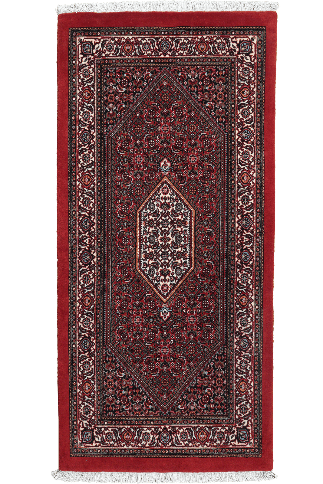 Bidjar Bookan — Hand-knotted, 69x147 cm, Red, 95% Schurwolle, 5% Seide | Main view