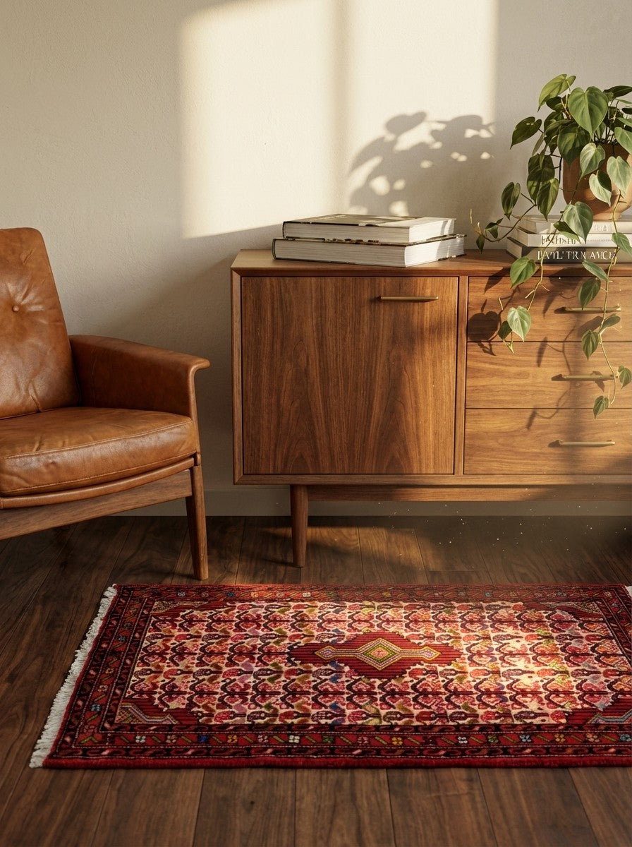 Assadabad — Hand-knotted, 70x102 cm, Beige, 100% Virgin Wool | Back view
