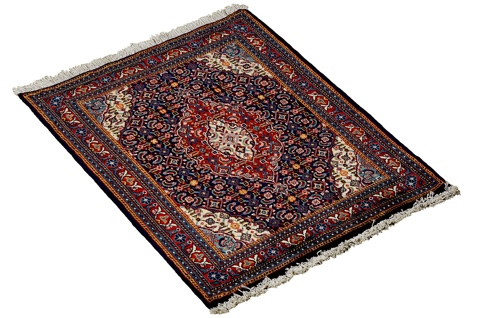 Sarough — Hand-knotted, 70x78 cm, Blue, 100% Virgin Wool | View 4