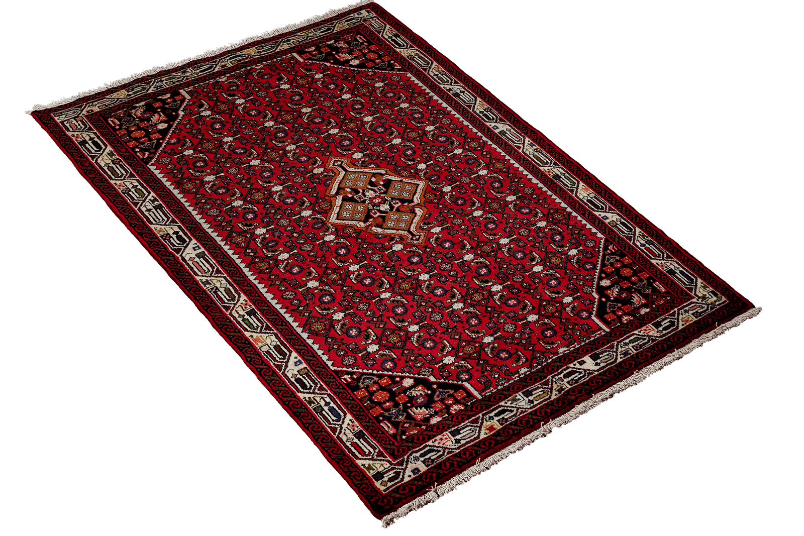 Assadabad — Hand-knotted, 106x161 cm, Red, 100% Virgin Wool | View 4