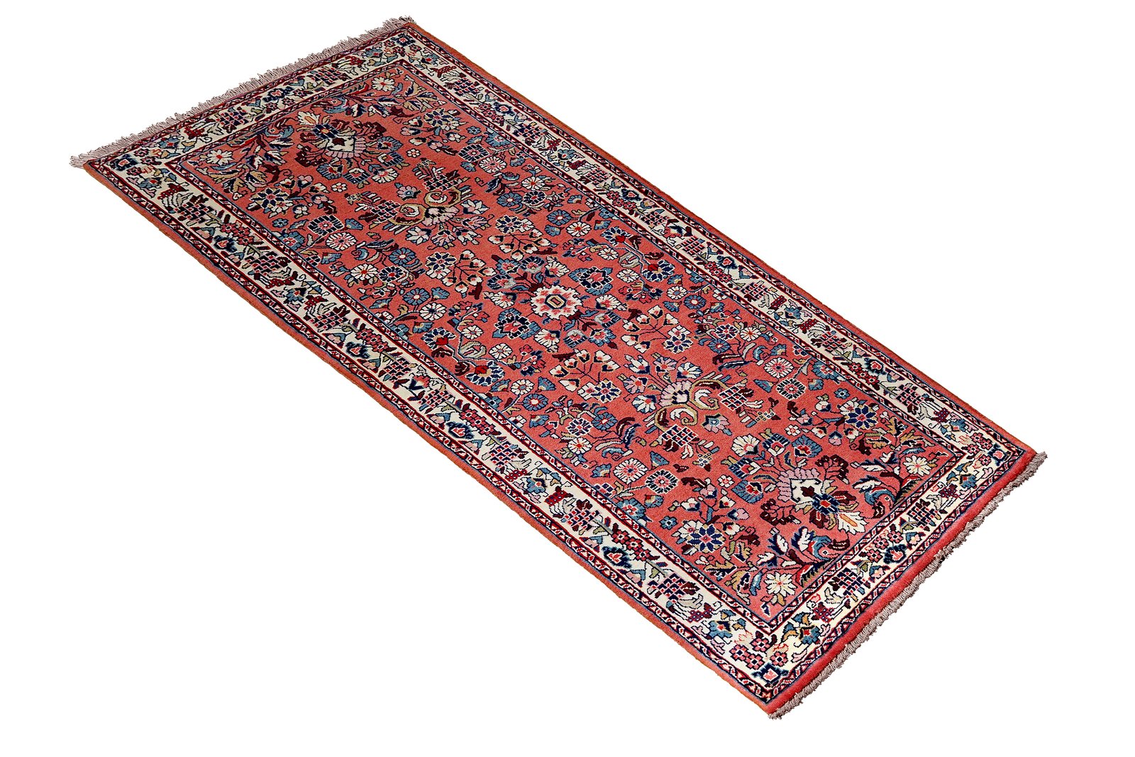 Sarough — Hand-knotted, 81x212 cm, Red, 100% Virgin Wool | View 4