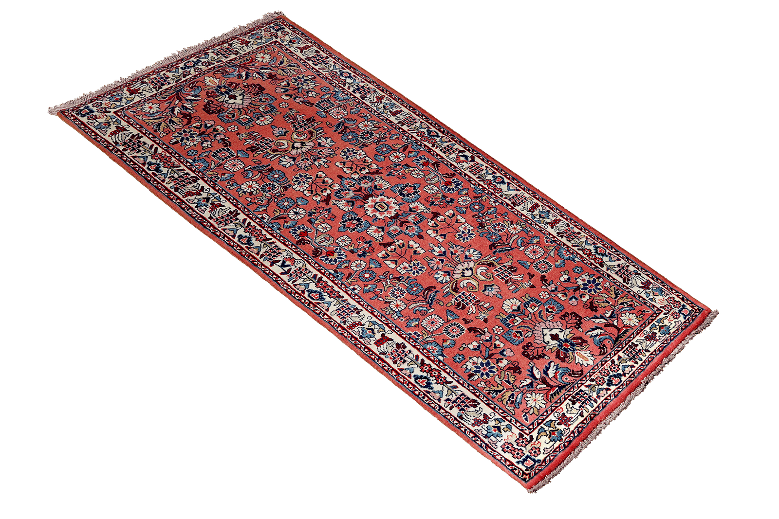 Sarough — Hand-knotted, 81x212 cm, Red, 100% Virgin Wool | View 4