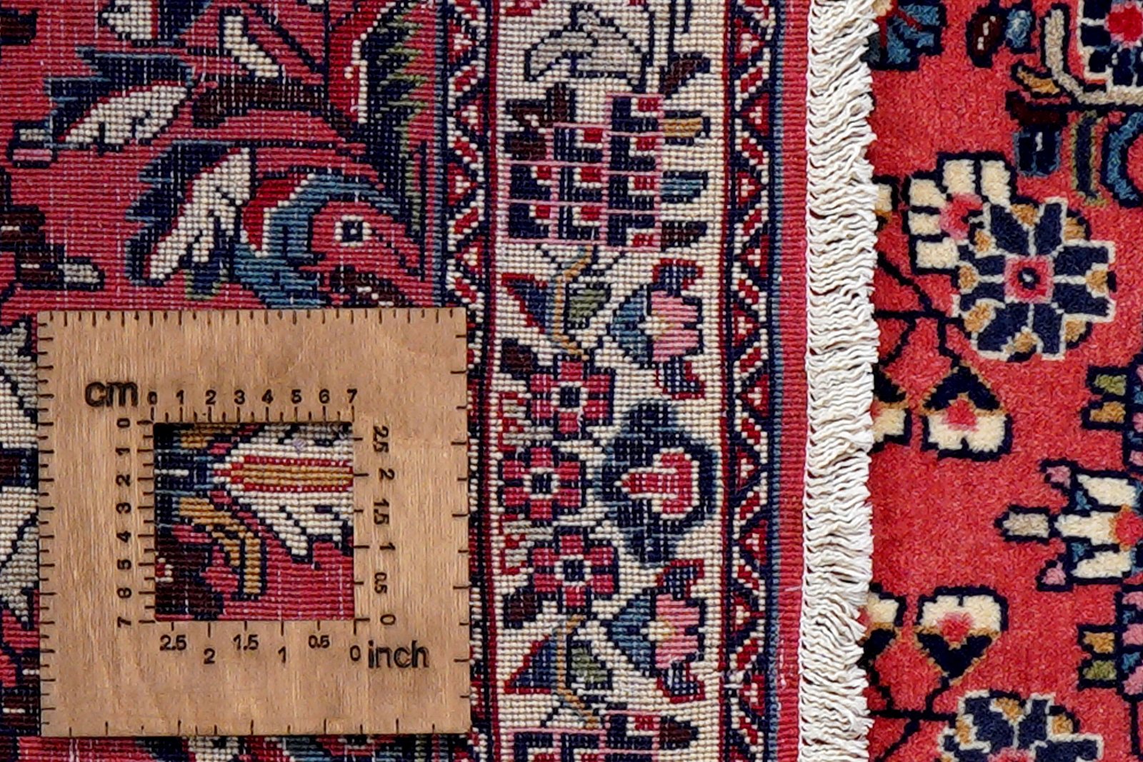Sarough — Hand-knotted, 81x212 cm, Red, 100% Virgin Wool | View 8