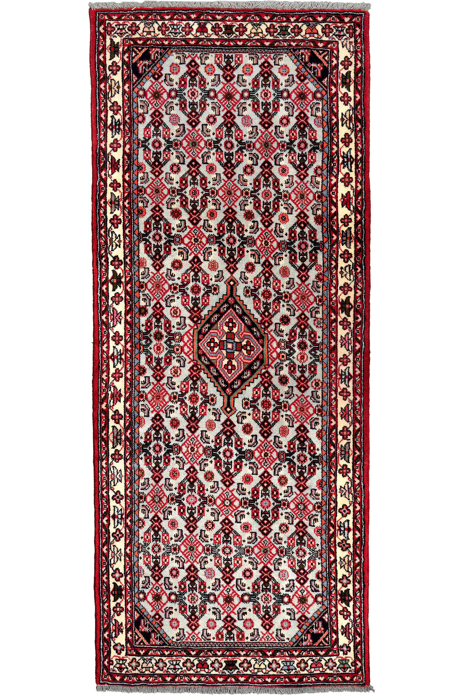 Assadabad — Hand-knotted, 81x201 cm, Blue, 100% Virgin Wool | Main view