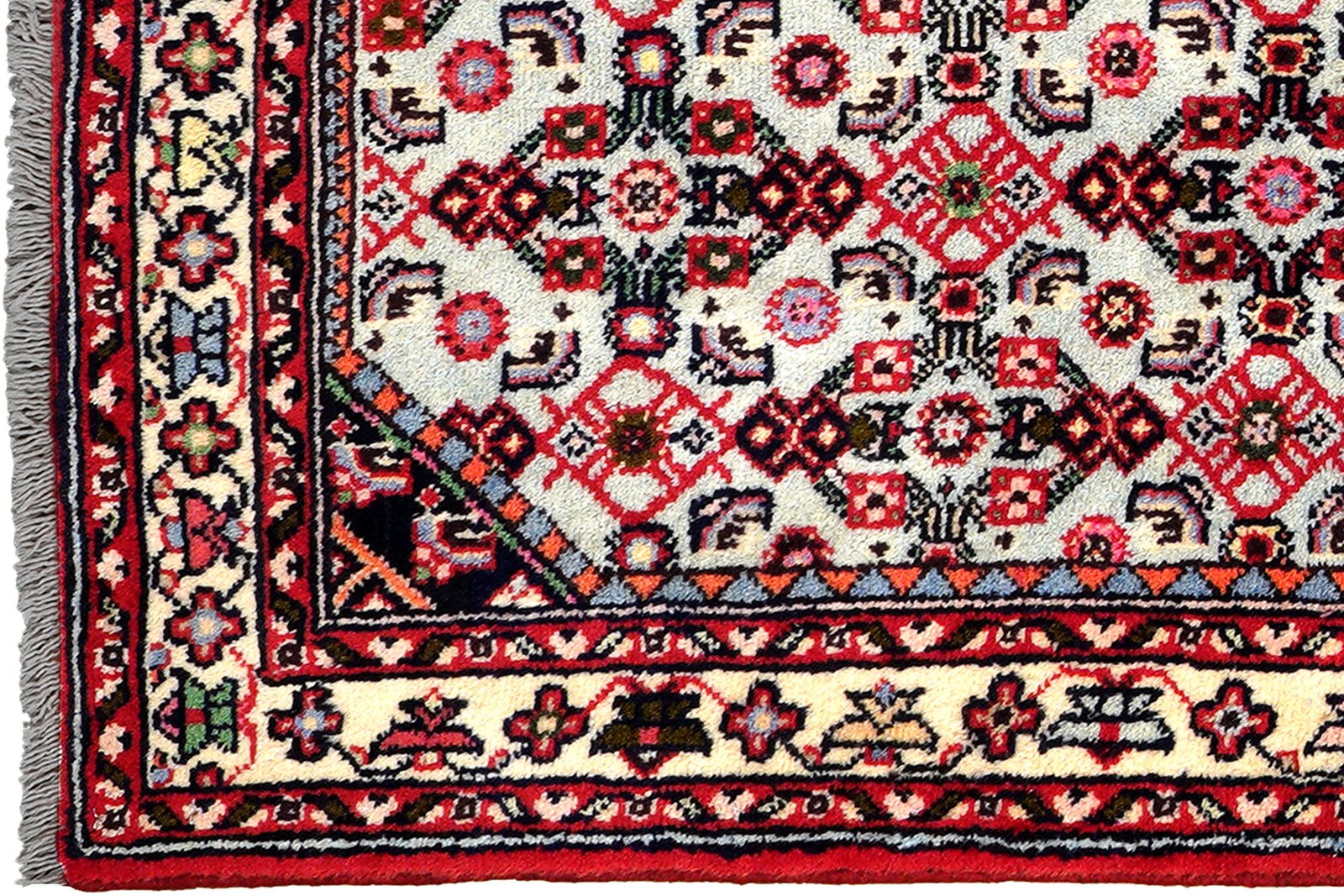 Assadabad — Hand-knotted, 81x201 cm, Blue, 100% Virgin Wool | View 3
