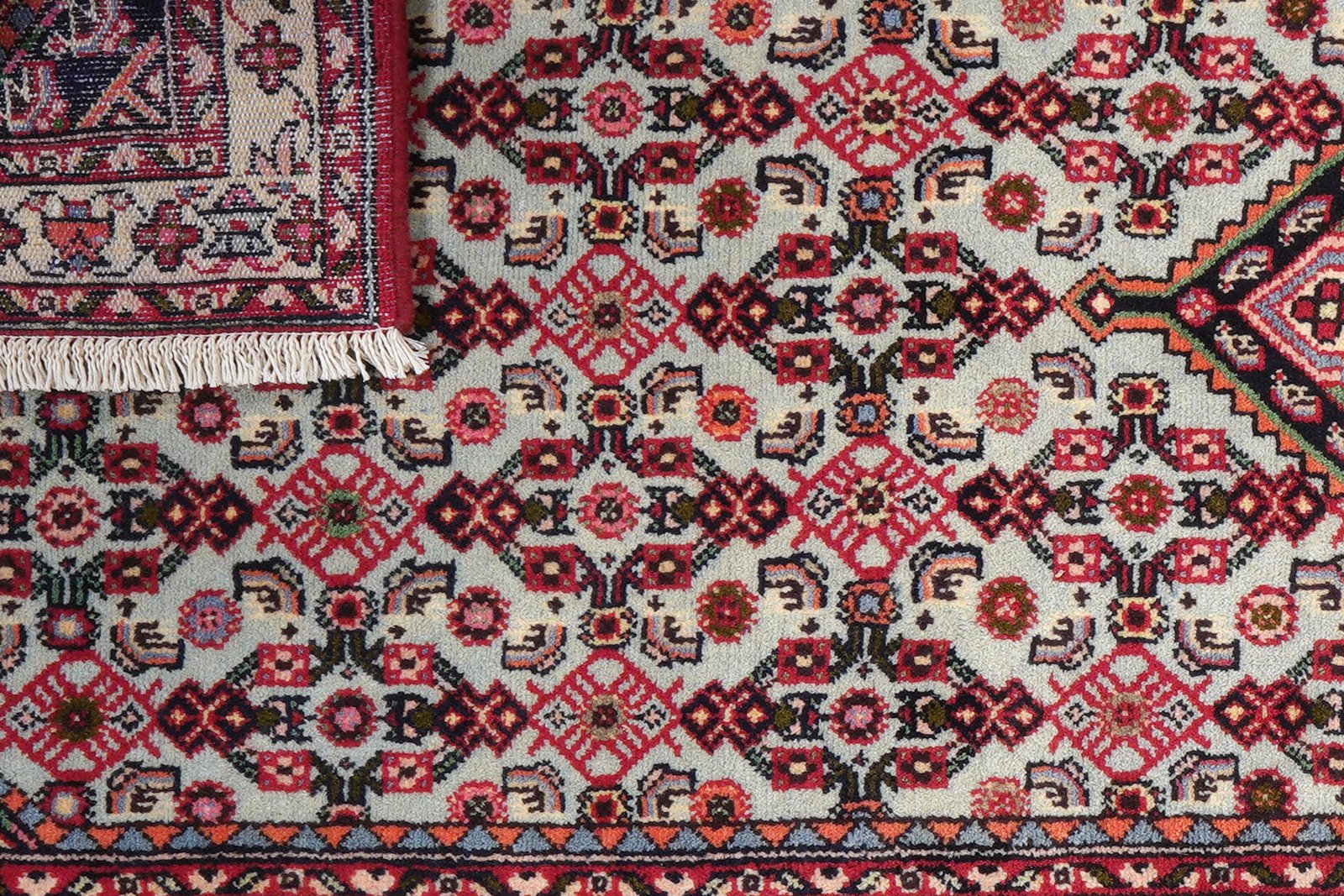 Assadabad — Hand-knotted, 81x201 cm, Blue, 100% Virgin Wool | View 7