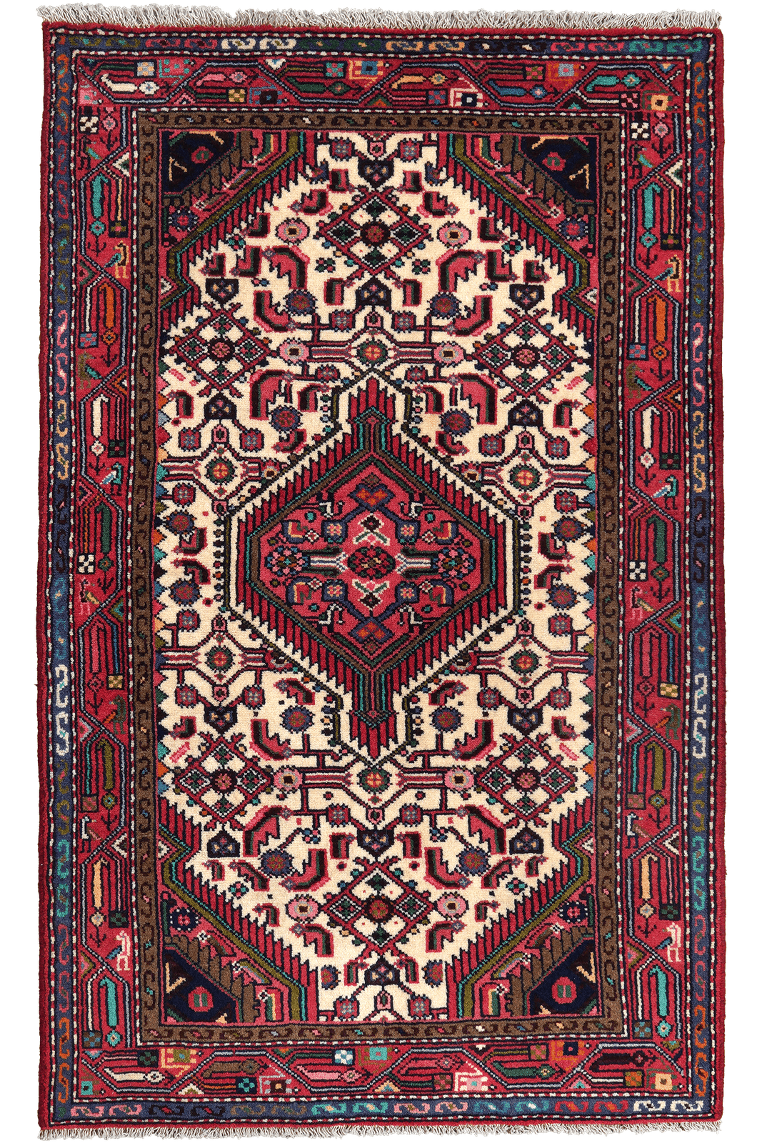 Assadabad — Hand-knotted, 79x128 cm, Beige, 100% Virgin Wool | Main view