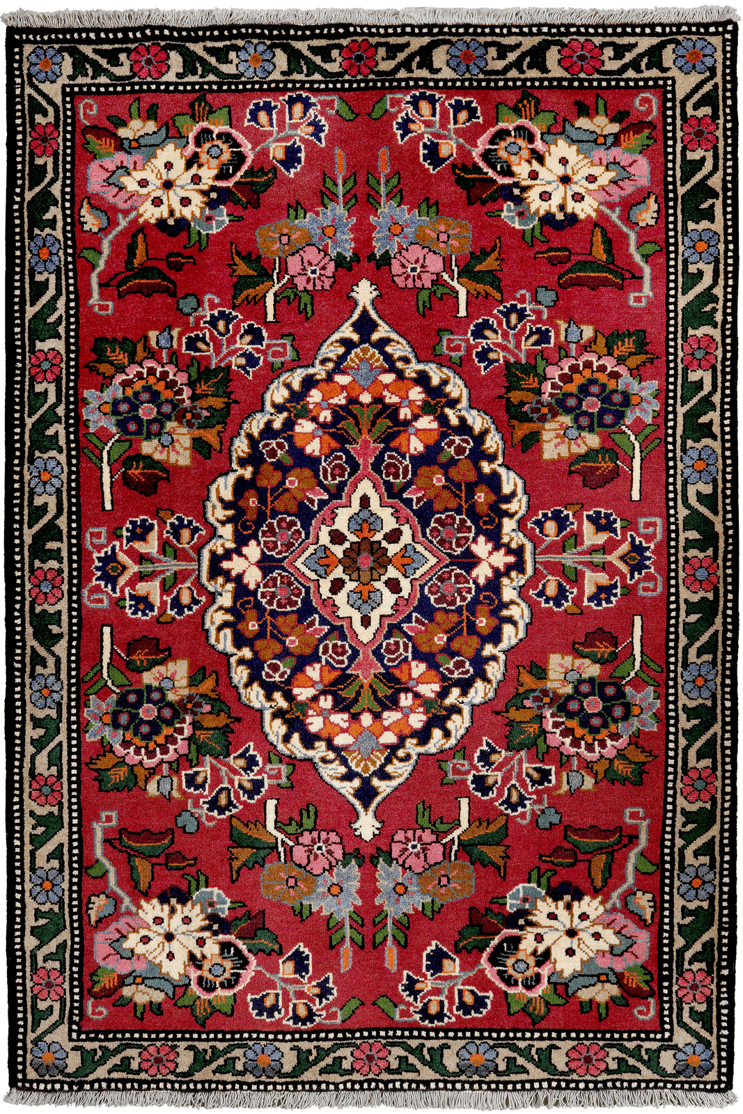 Saveh — Hand-knotted, 112x165 cm, Red, 100% Virgin Wool | Main view