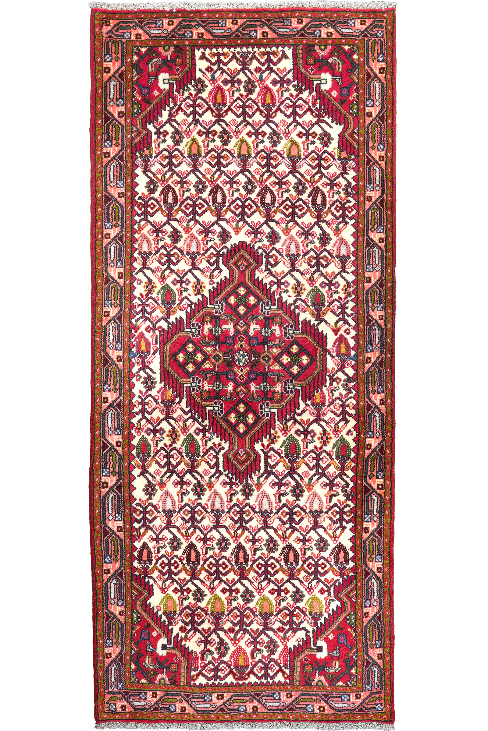 Assadabad — Hand-knotted, 80x192 cm, Beige, 100% Virgin Wool | Main view
