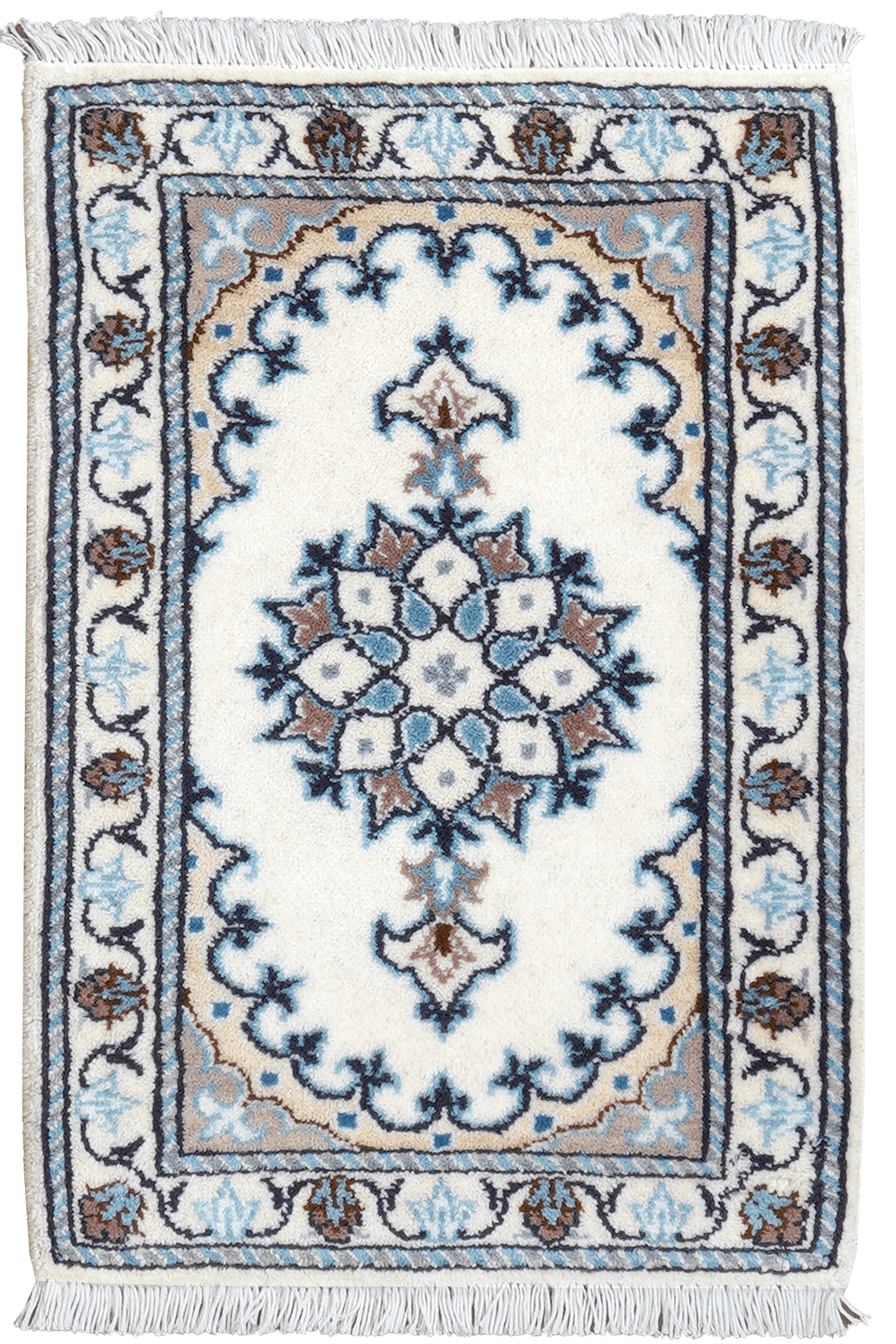 Nain 12La — Hand-knotted, 40x59 cm, Beige, 100% Virgin Wool | Main view