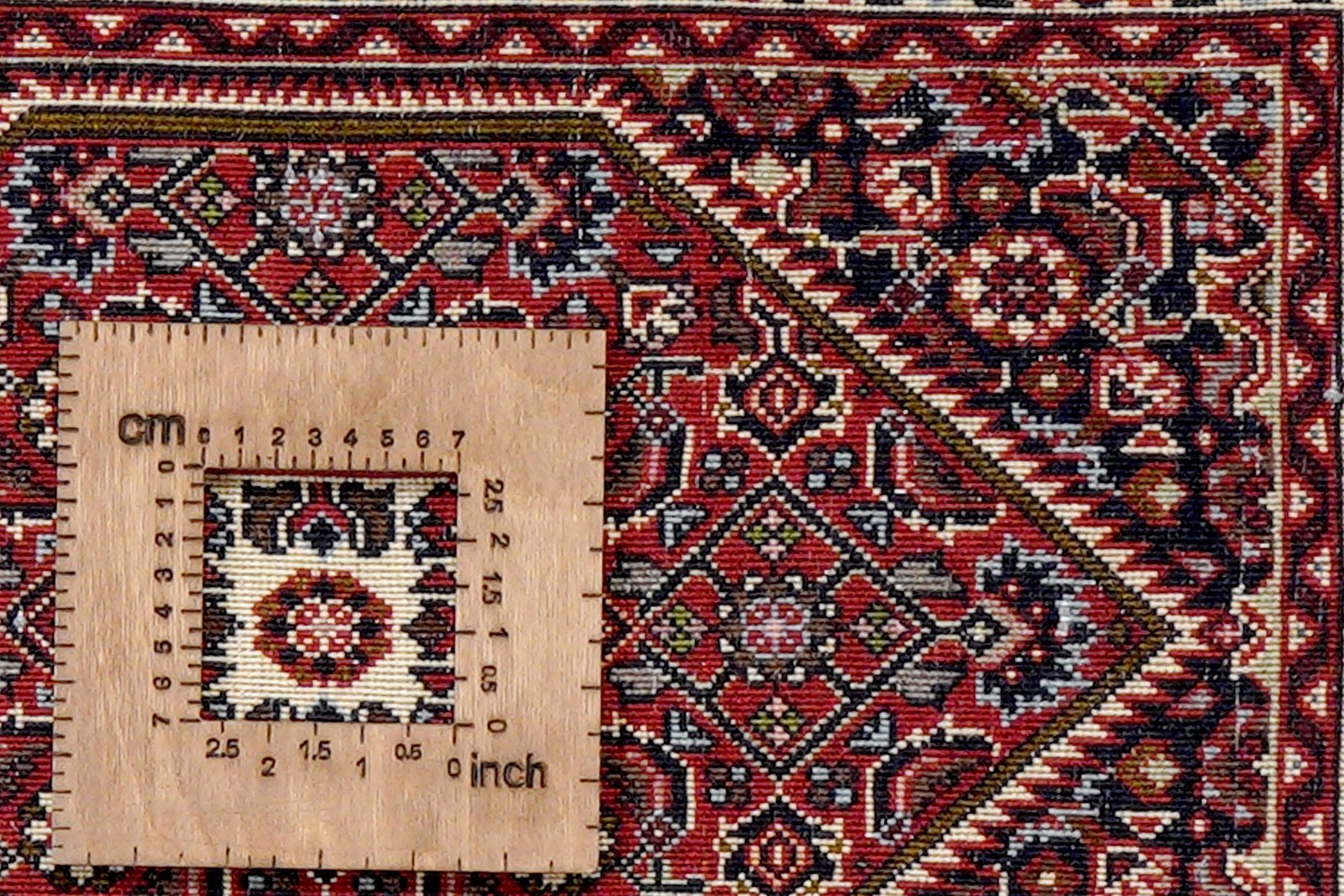 Bidjar Zandjan — Hand-knotted, 45x67 cm, Blue, 100% Virgin Wool | View 8