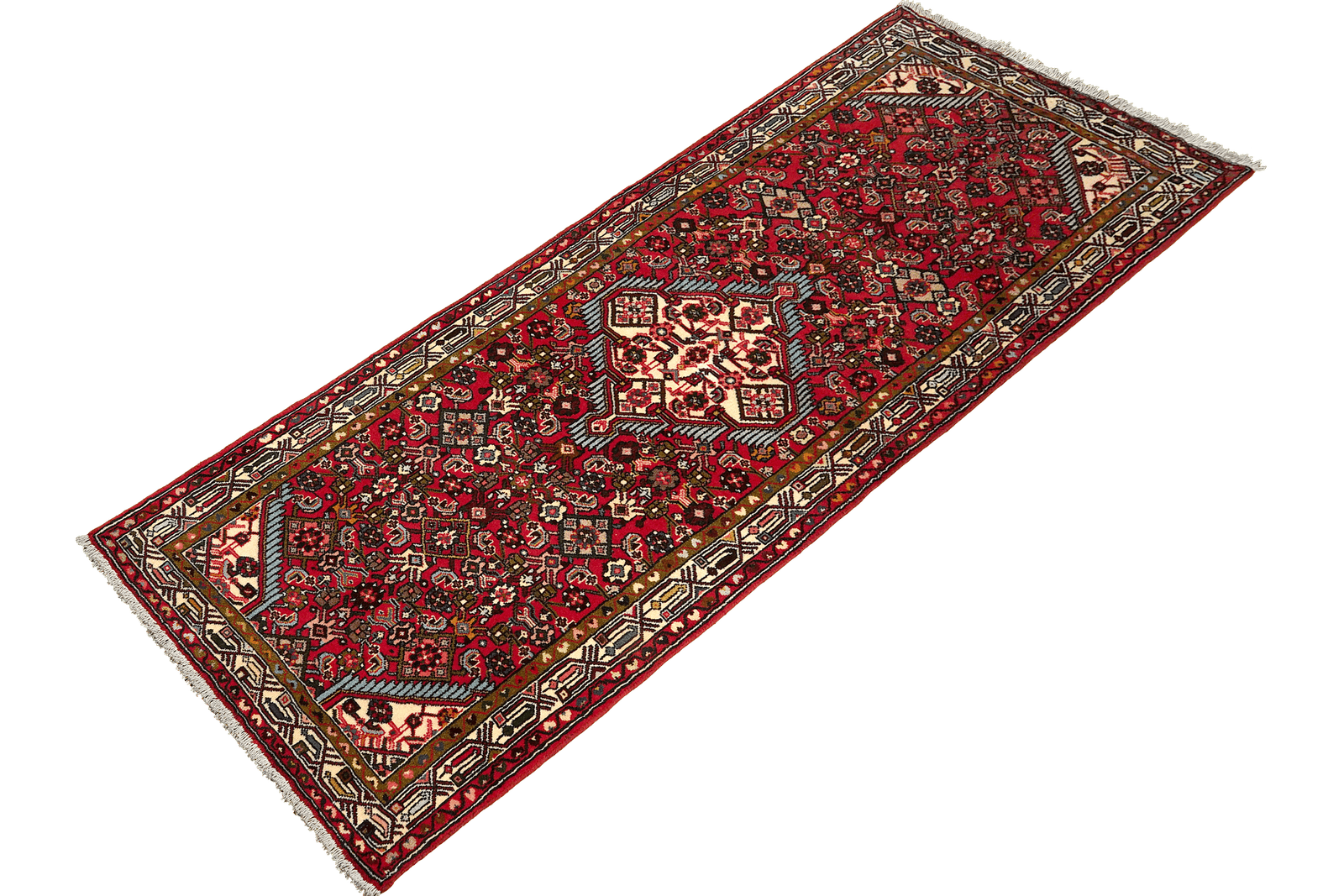 Assadabad — Hand-knotted, 77x212 cm, Red, 100% Virgin Wool | View 5