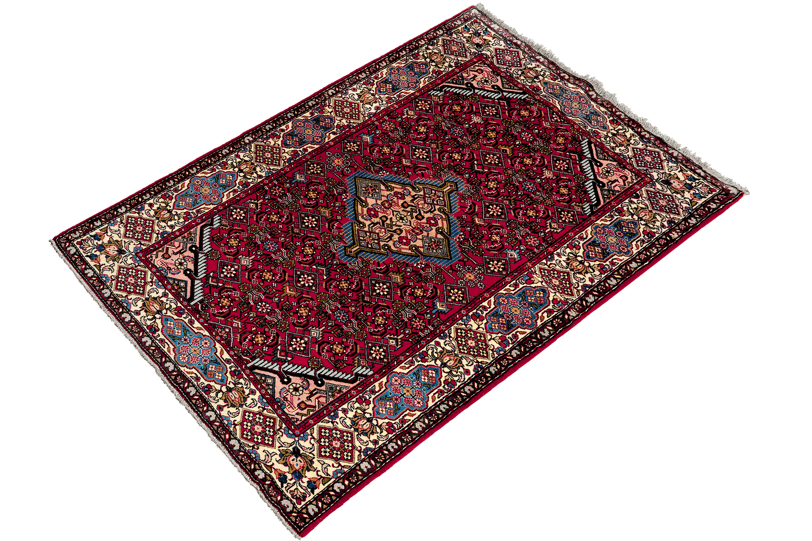 Assadabad — Hand-knotted, 125x191 cm, Red, 100% Virgin Wool | View 5