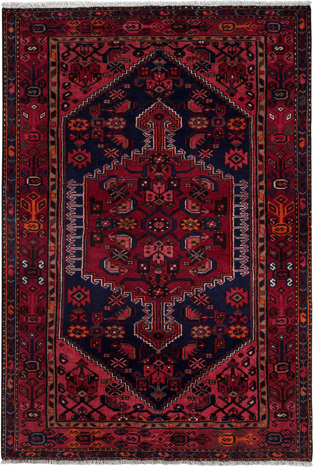 Khamseh — Hand-knotted, 135x202 cm, Blue, 100% Virgin Wool | Main view