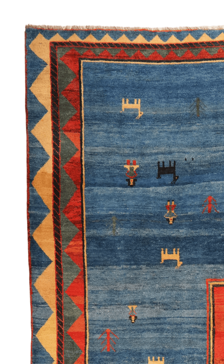 Gabbeh Sonnat — Hand-knotted, 259x358 cm, Blue, 100% Virgin Wool | View 3