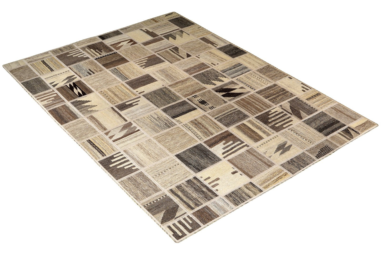 Kelim Tekkeh — Handmade, 150x200 cm, Beige, 100% Virgin Wool | View 4