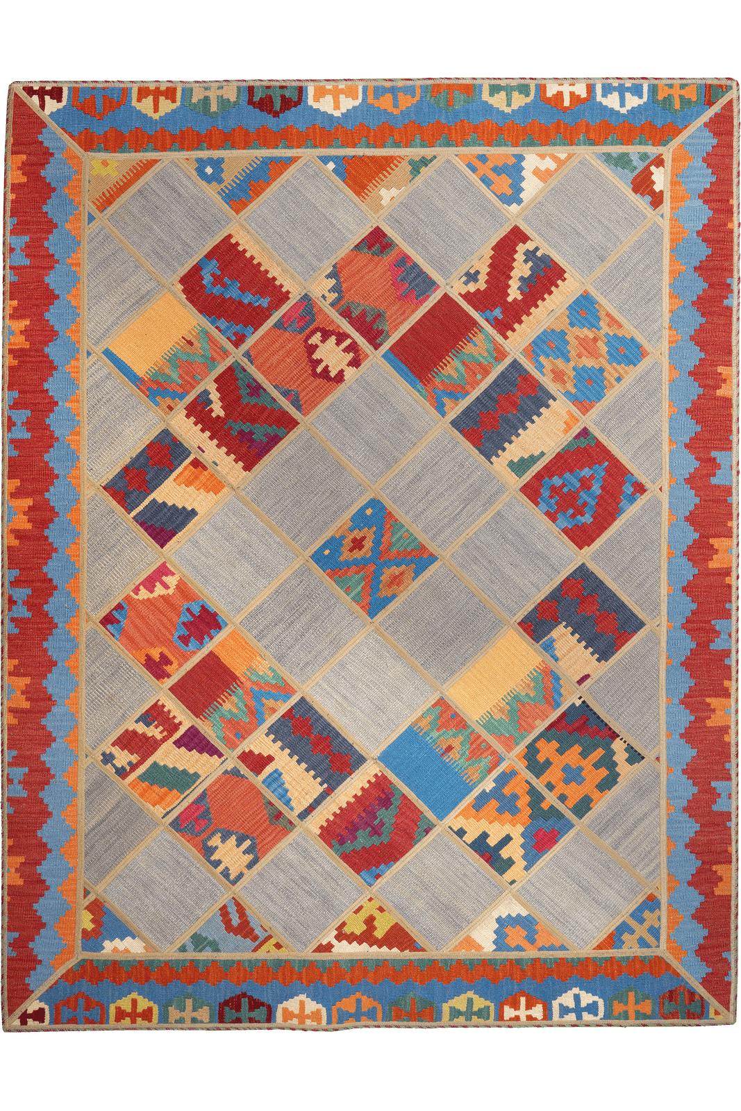 Kelim Tekkeh — Handmade, 150x200 cm, Multicolor, 100% Virgin Wool | Main view