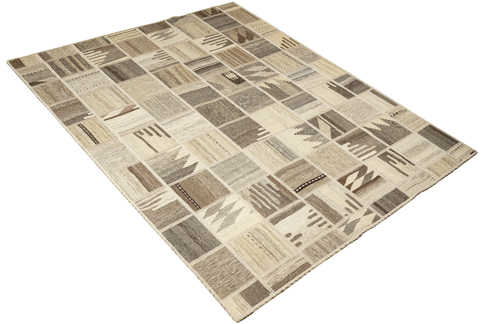 Kelim Tekkeh — Handmade, 150x200 cm, Beige, 100% Virgin Wool | View 4