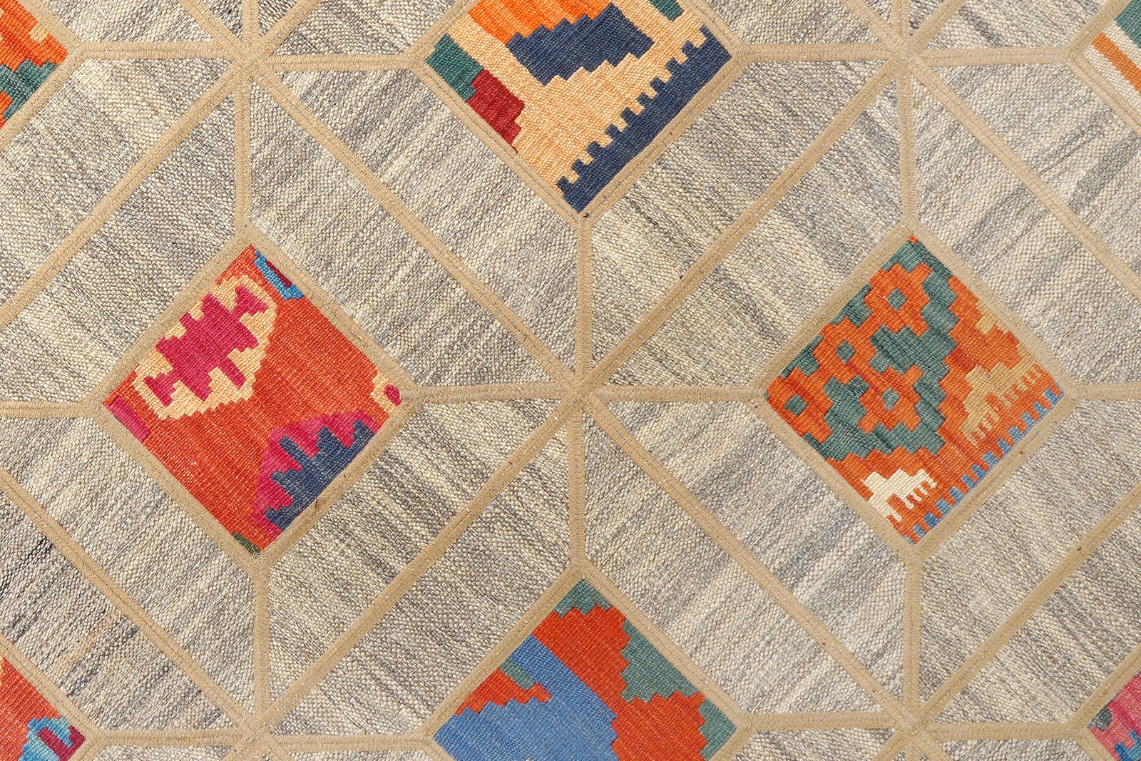 Kelim Tekkeh — Handmade, 150x200 cm, Beige, 100% Virgin Wool | View 6