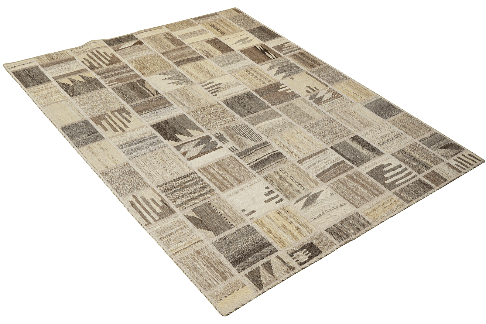 Kelim Tekkeh — Handmade, 150x200 cm, Beige, 100% Virgin Wool | View 4
