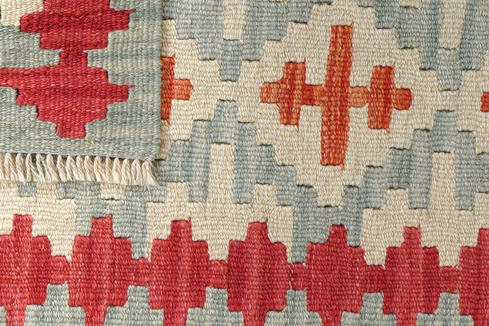 Kelim Gashgai — Handmade, 44x67 cm, Beige, 100% Virgin Wool | View 6