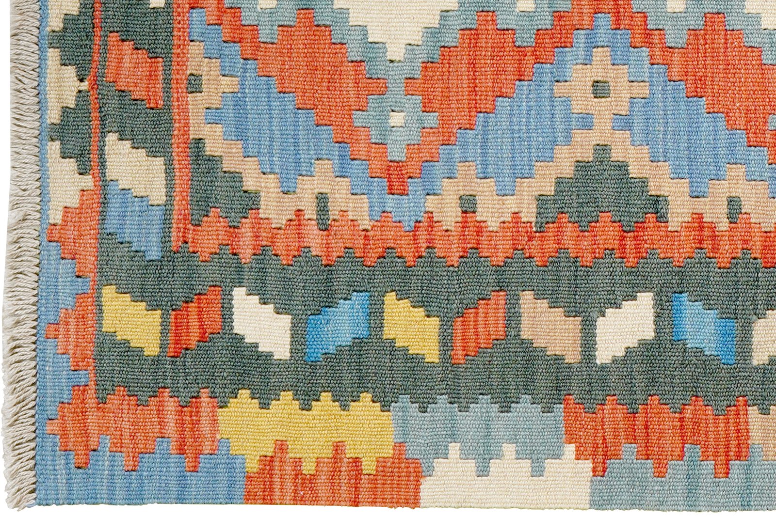 Kelim Gashgai — Handmade, 81x202 cm, Red, 100% Virgin Wool | View 3