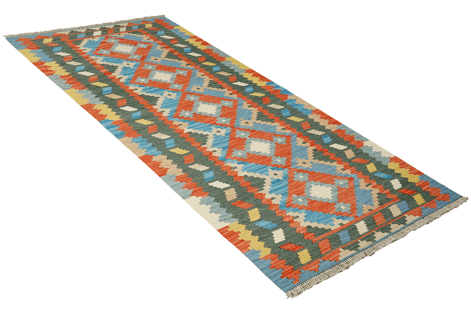 Kelim Gashgai — Handmade, 81x202 cm, Red, 100% Virgin Wool | View 4