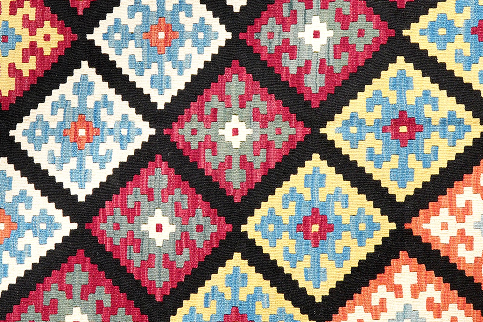 Kelim Gashgai — Handmade, 214x293 cm, Black, 100% Virgin Wool | View 5