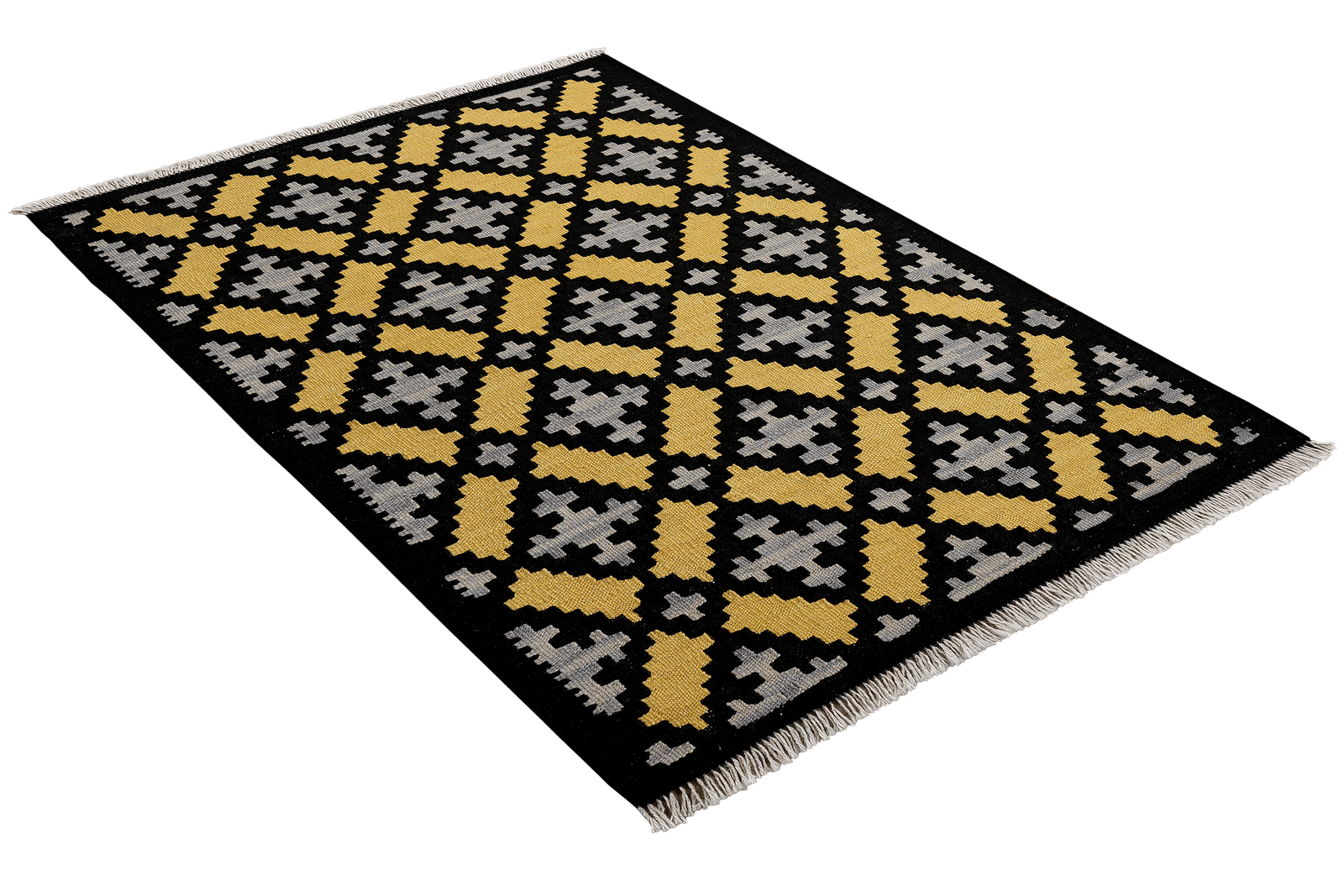Kelim Gashgai — Handmade, 82x119 cm, Black, 100% Virgin Wool | View 4