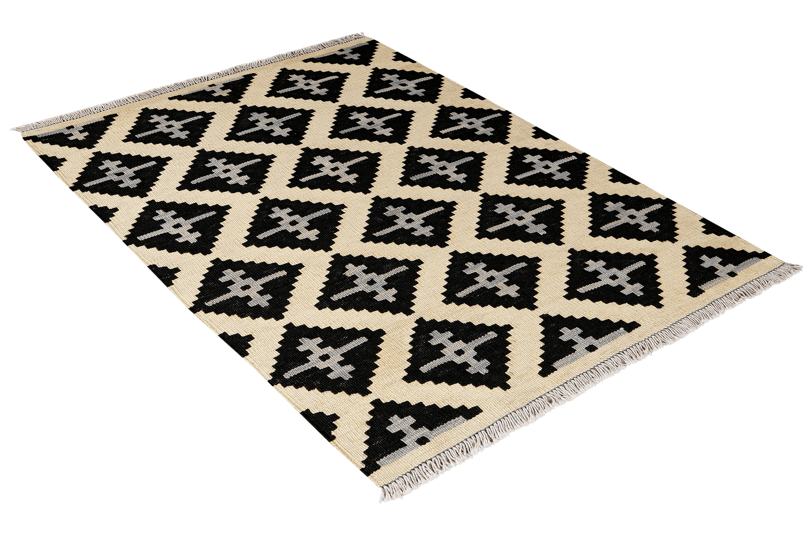 Kelim Gashgai — Handmade, 83x117 cm, Beige, 100% Virgin Wool | View 4