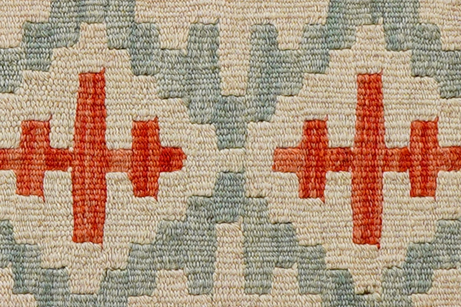 Kelim Gashgai — Handmade, 43x68 cm, Beige, 100% Virgin Wool | View 5