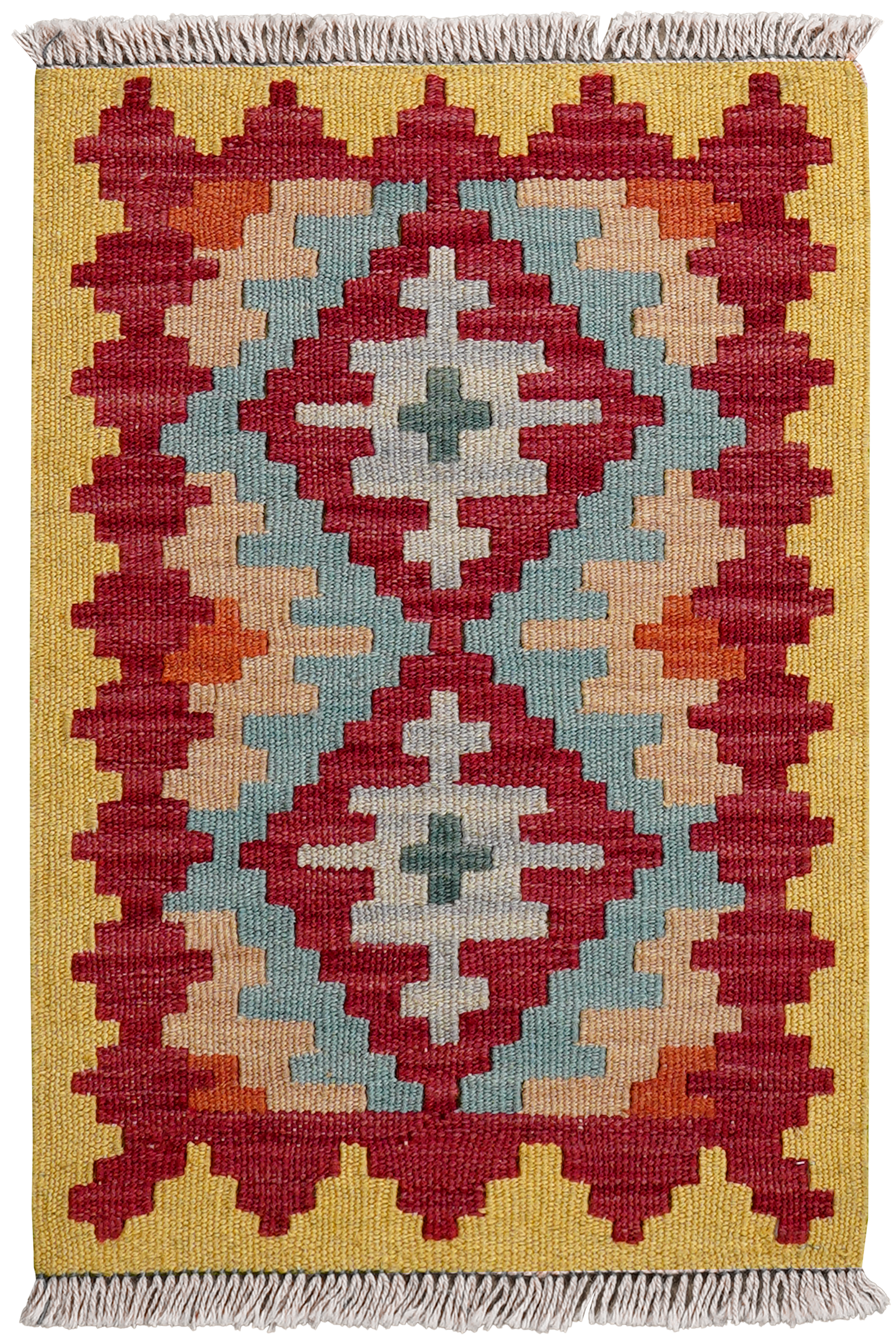 Kelim Gashgai — Handgefertigt, 62x42 cm, Beige, 100% Virgin Wool | Main view