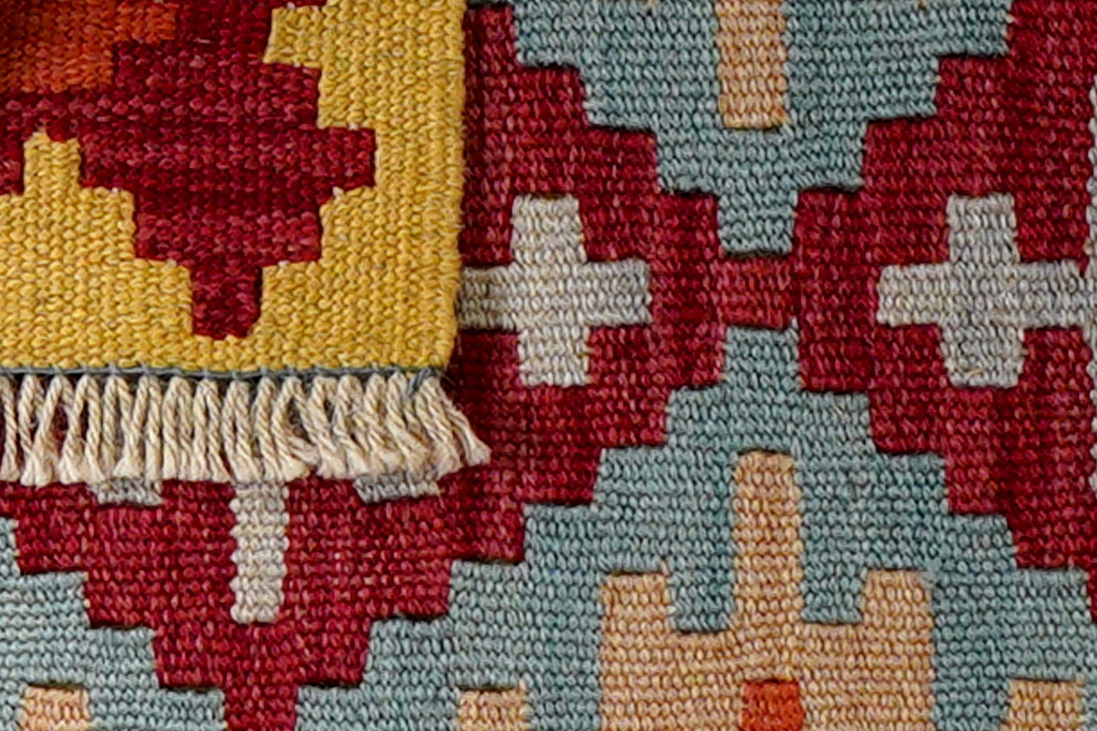 Kelim Gashgai — Handgefertigt, 62x42 cm, Beige, 100% Virgin Wool | View 7