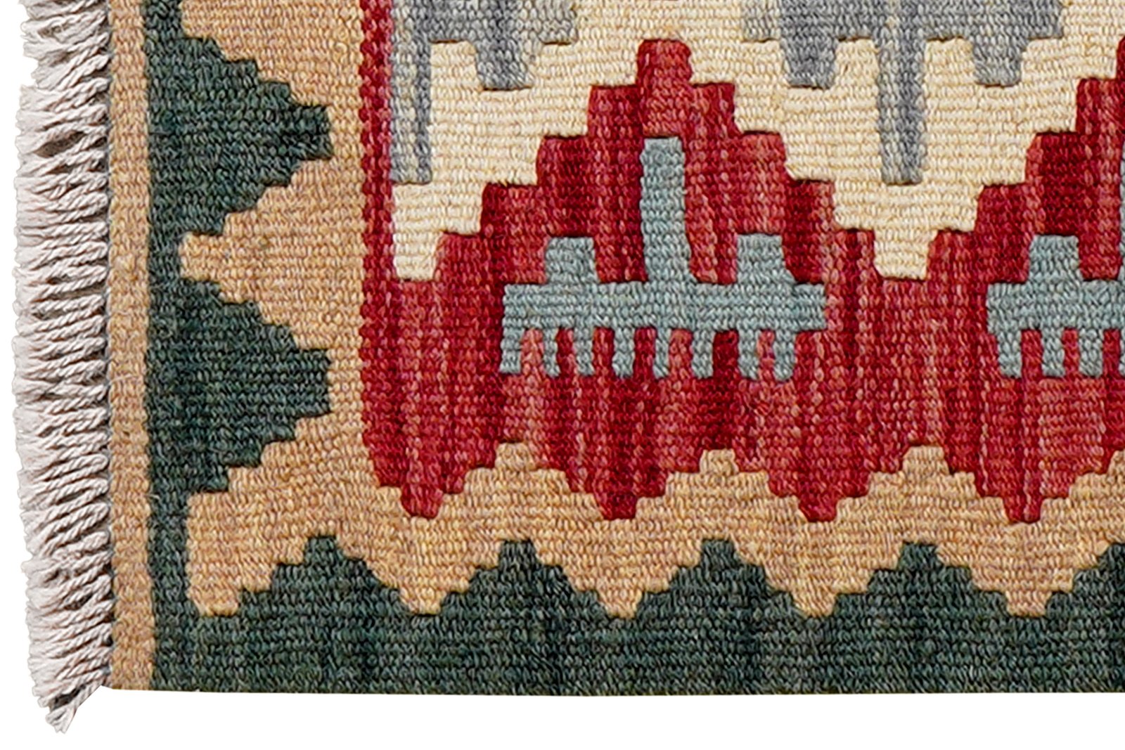 Kelim Gashgai — Handmade, 40x60 cm, Red, 100% Virgin Wool | View 3