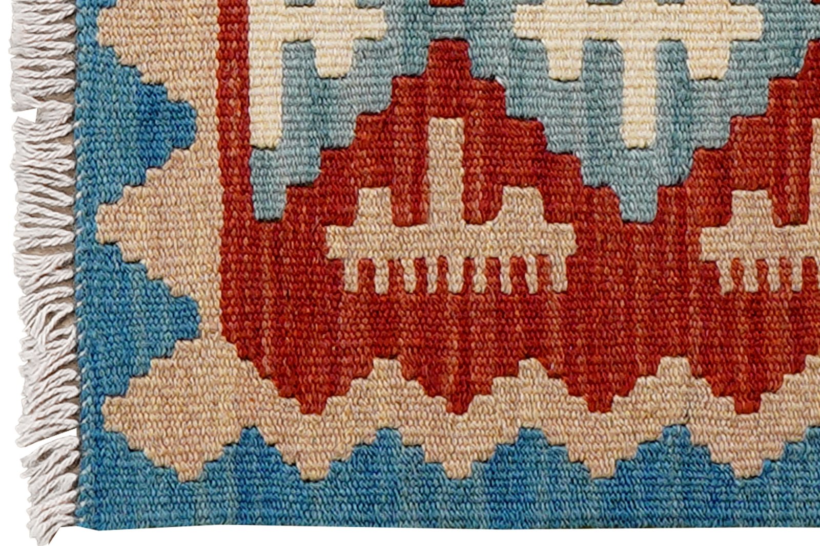 Kelim Gashgai — Handmade, 40x60 cm, Red, 100% Virgin Wool | View 3