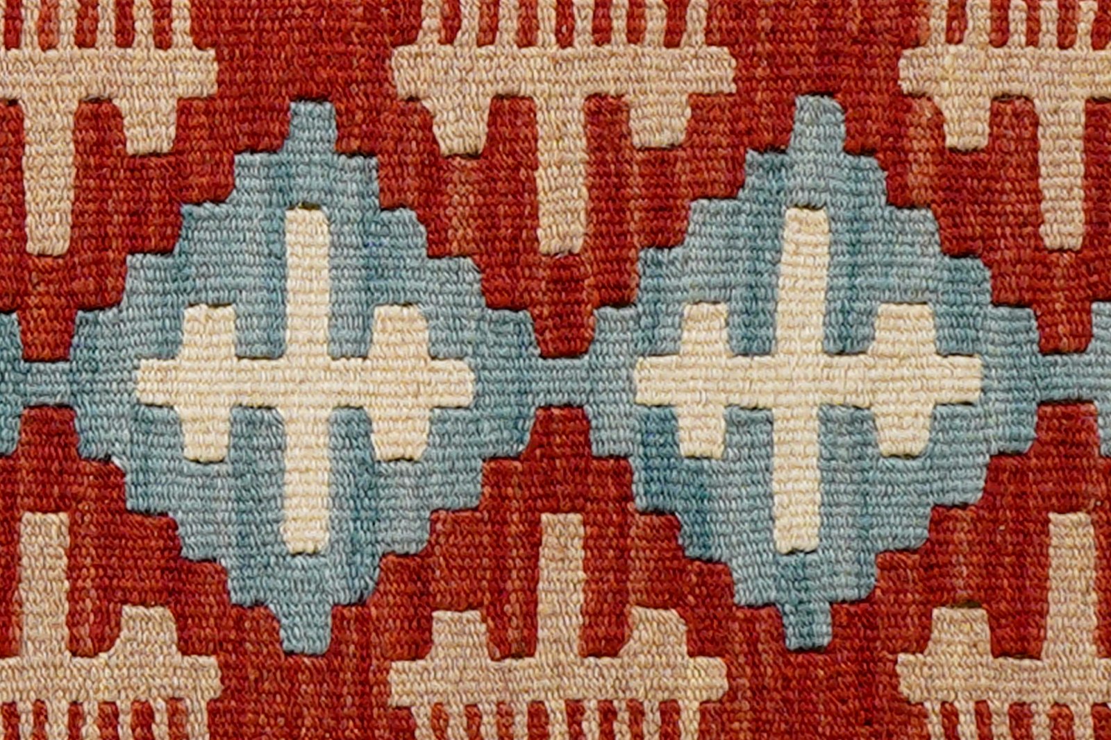 Kelim Gashgai — Handmade, 40x60 cm, Red, 100% Virgin Wool | View 5