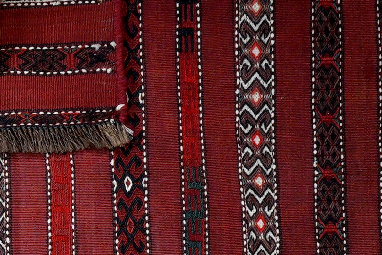 Kelim Turkman — Handmade, 101x51 cm, Red, 100% Virgin Wool | View 6