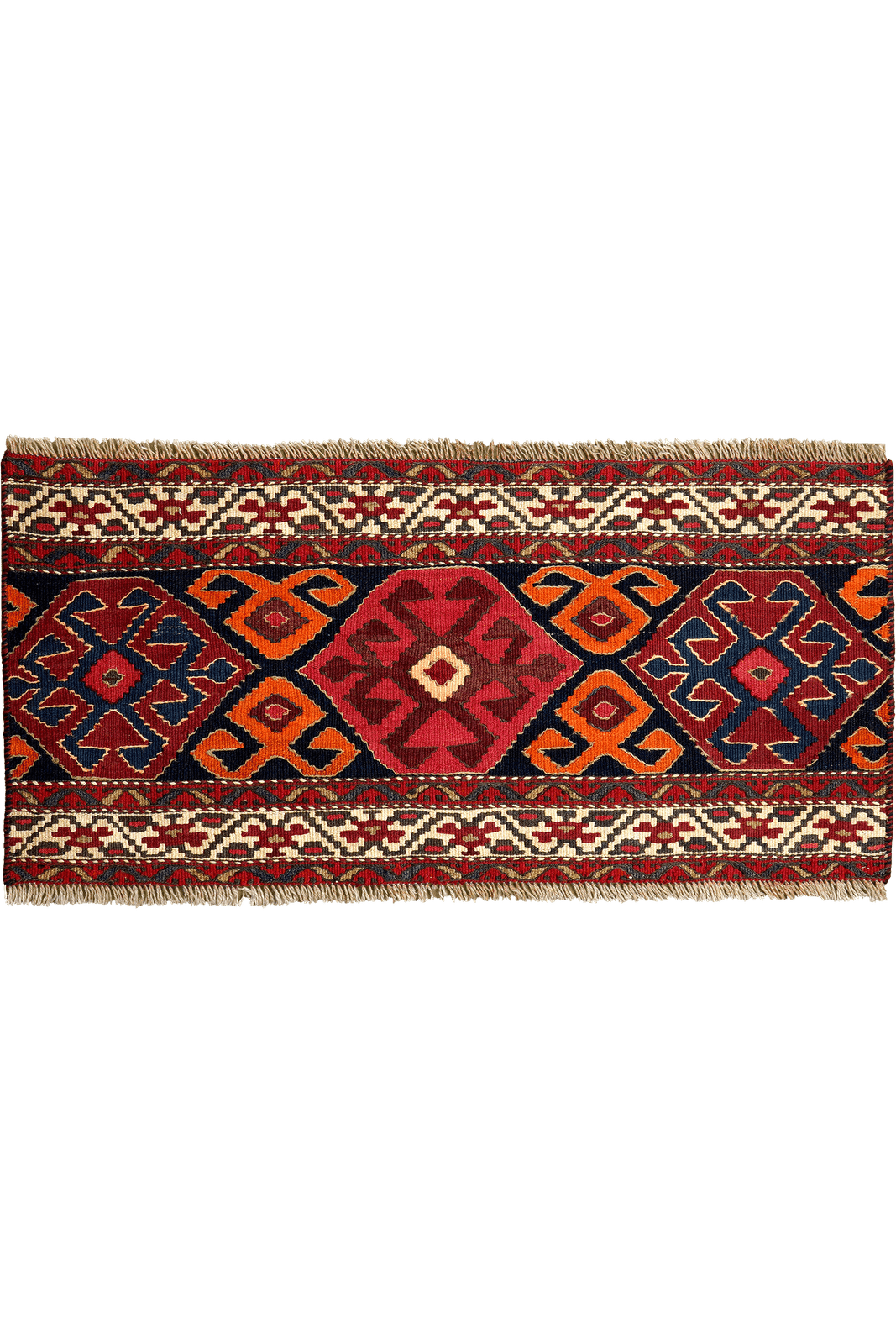 Sumak Shahsavan — Handmade, 110x53 cm, Blue, 100% Virgin Wool | Main view