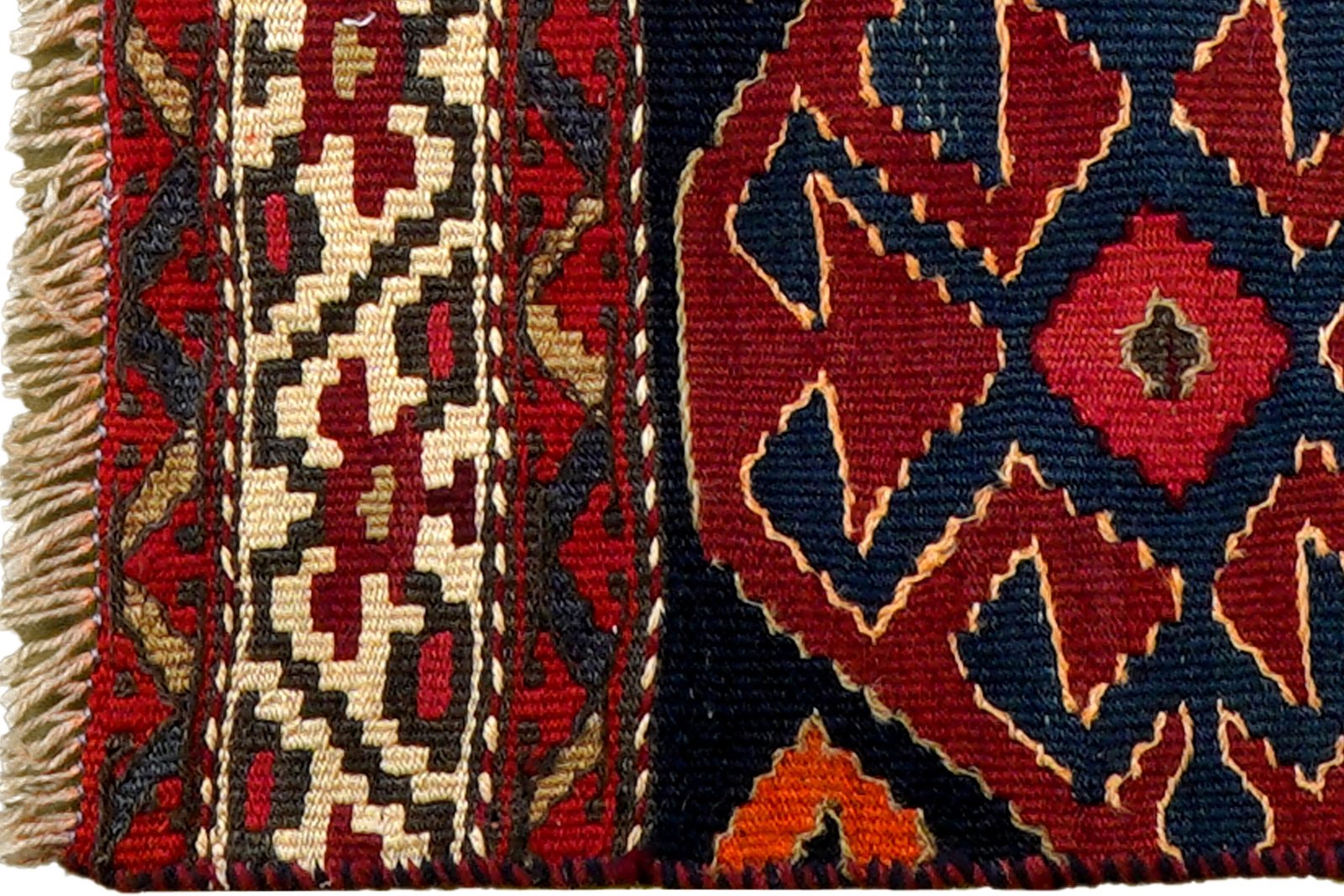 Sumak Shahsavan — Handmade, 110x53 cm, Blue, 100% Virgin Wool | View 3