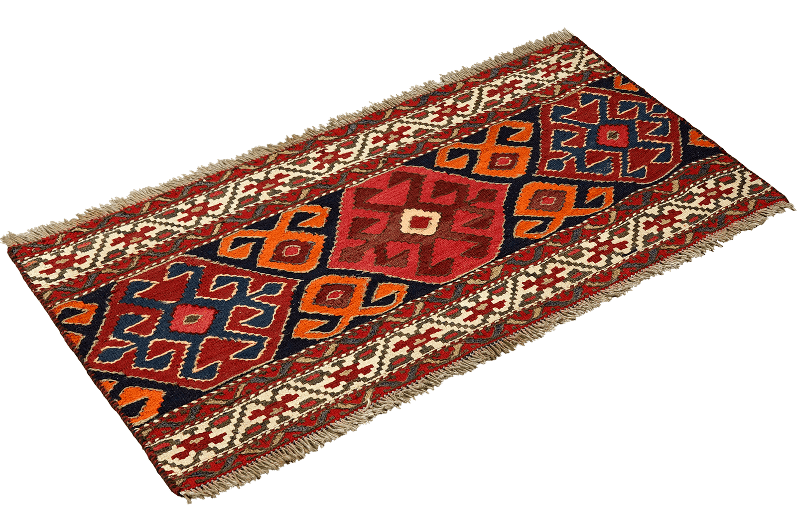 Sumak Shahsavan — Handmade, 110x53 cm, Blue, 100% Virgin Wool | View 4