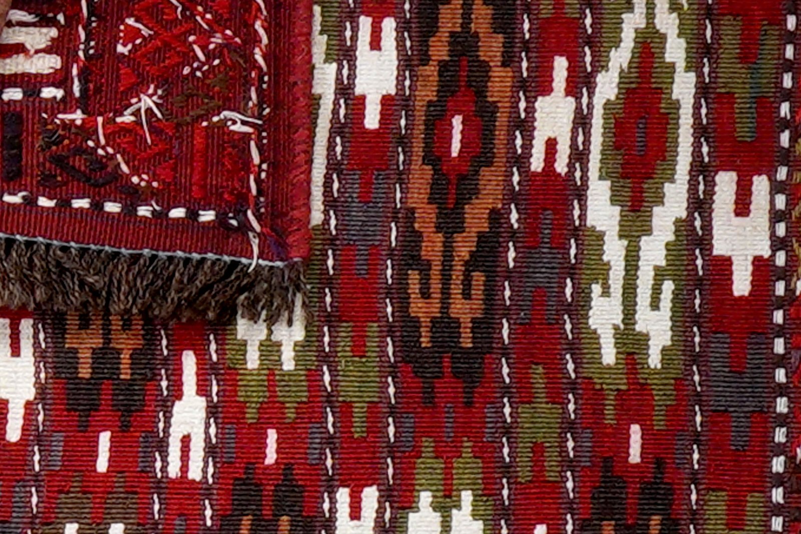 Kelim Turkman — Handmade, 100x45 cm, Multicolor, 100% Virgin Wool | View 6