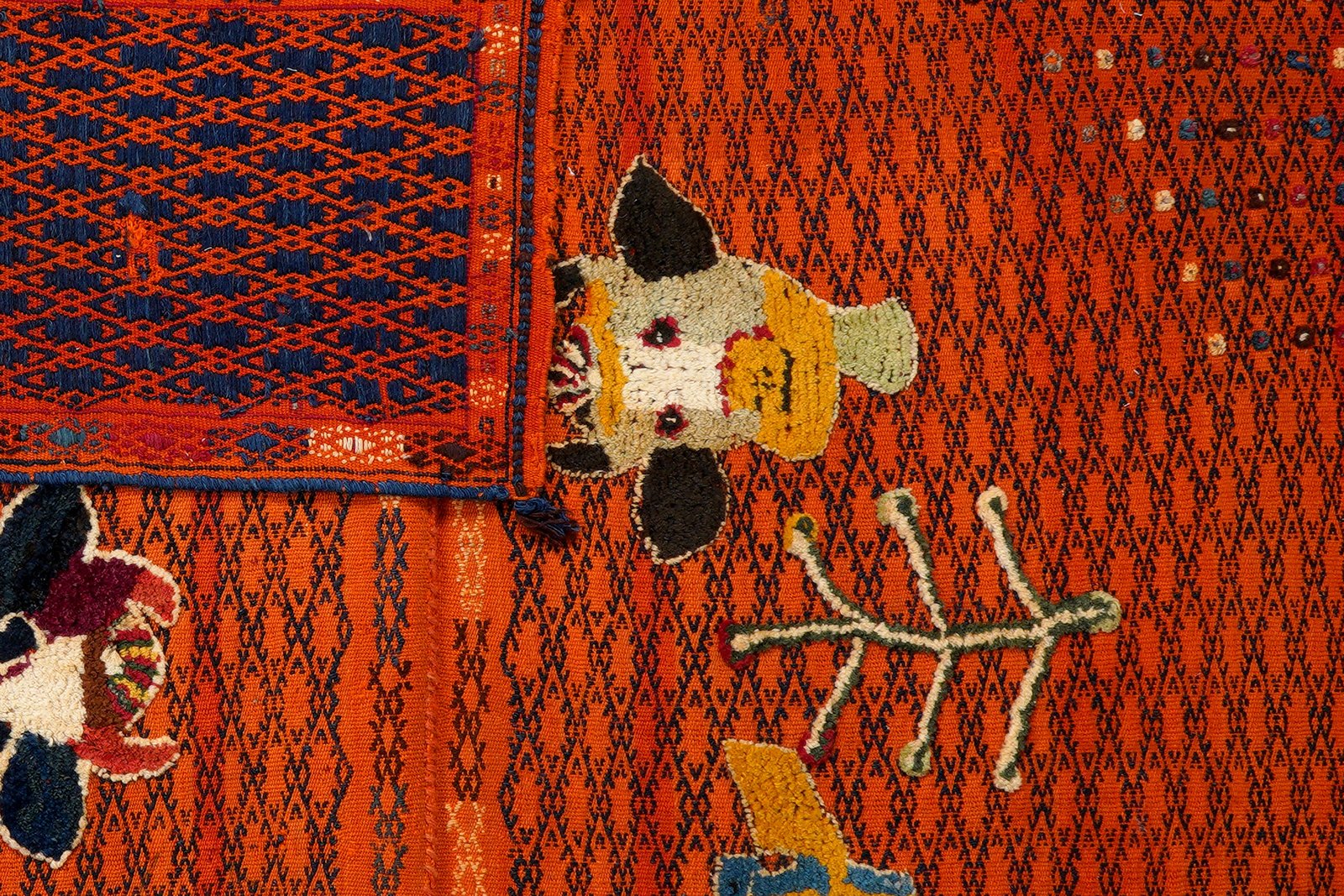 Sumak Sirdjan — Handmade, 155x160 cm, Orange, 100% Virgin Wool | View 6