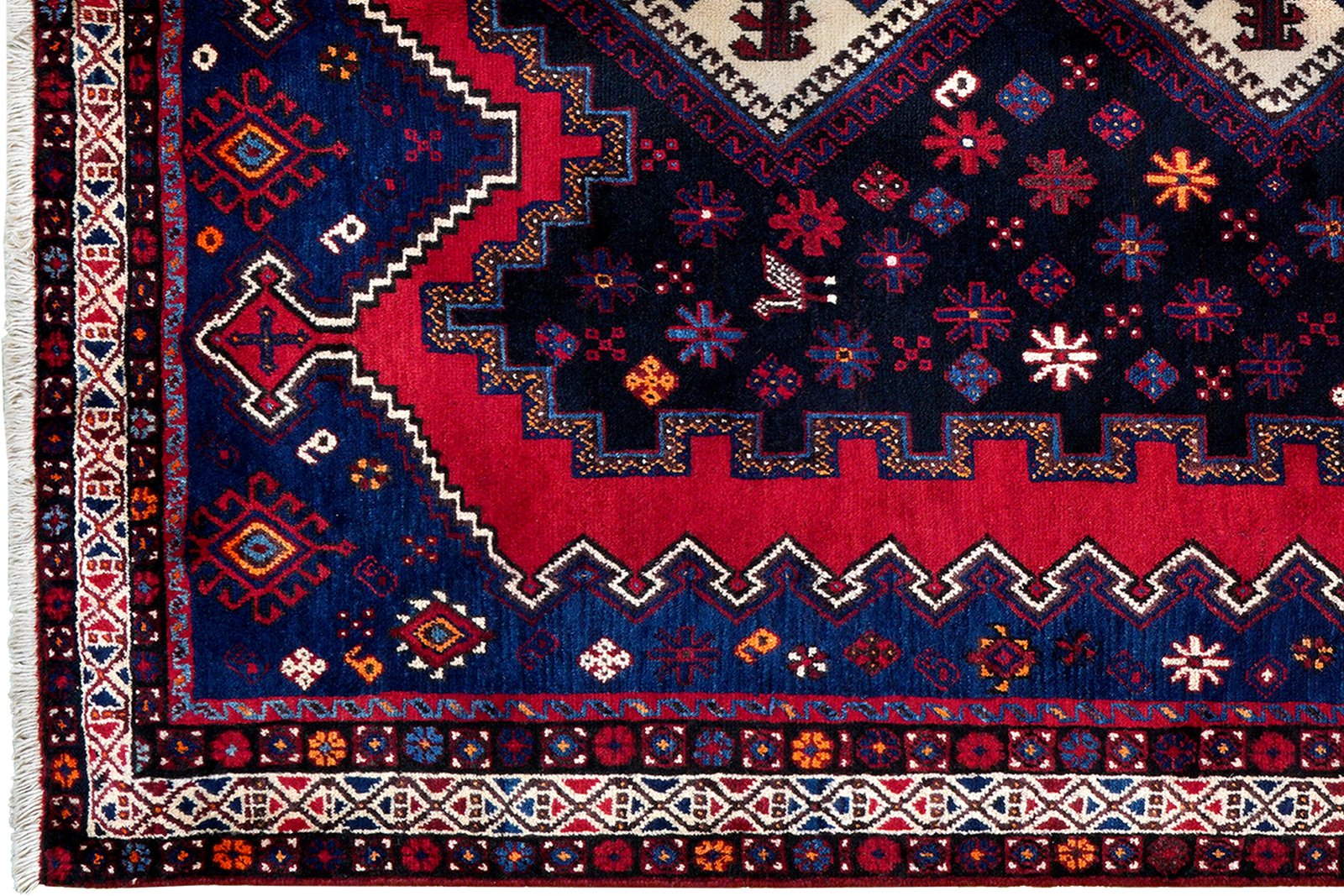 Afshar — Hand-knotted, 161x230 cm, Blue, 100% Virgin Wool | View 3